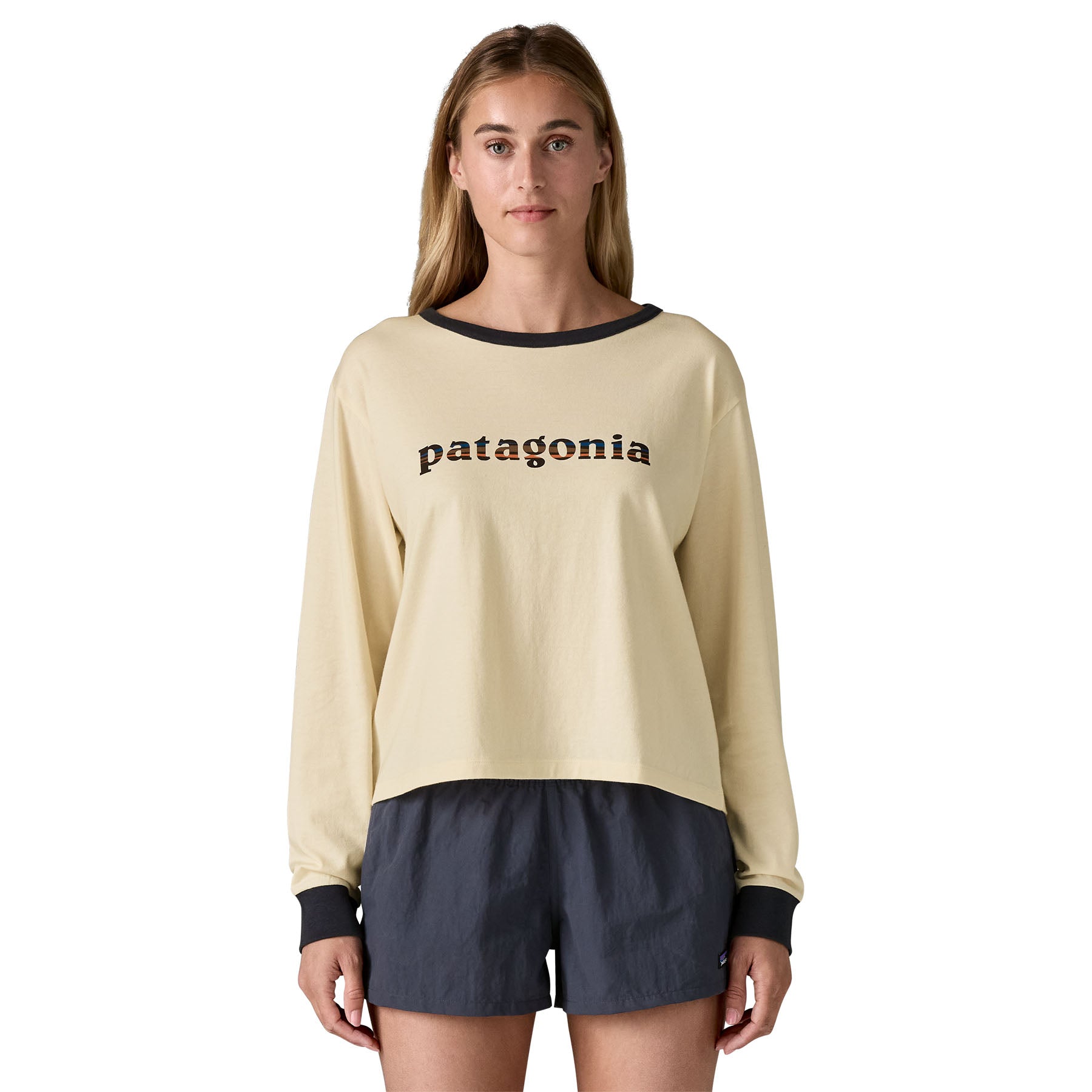 Women's Long-Sleeved '73 Text Logo Easy-Cut Organic Shirt