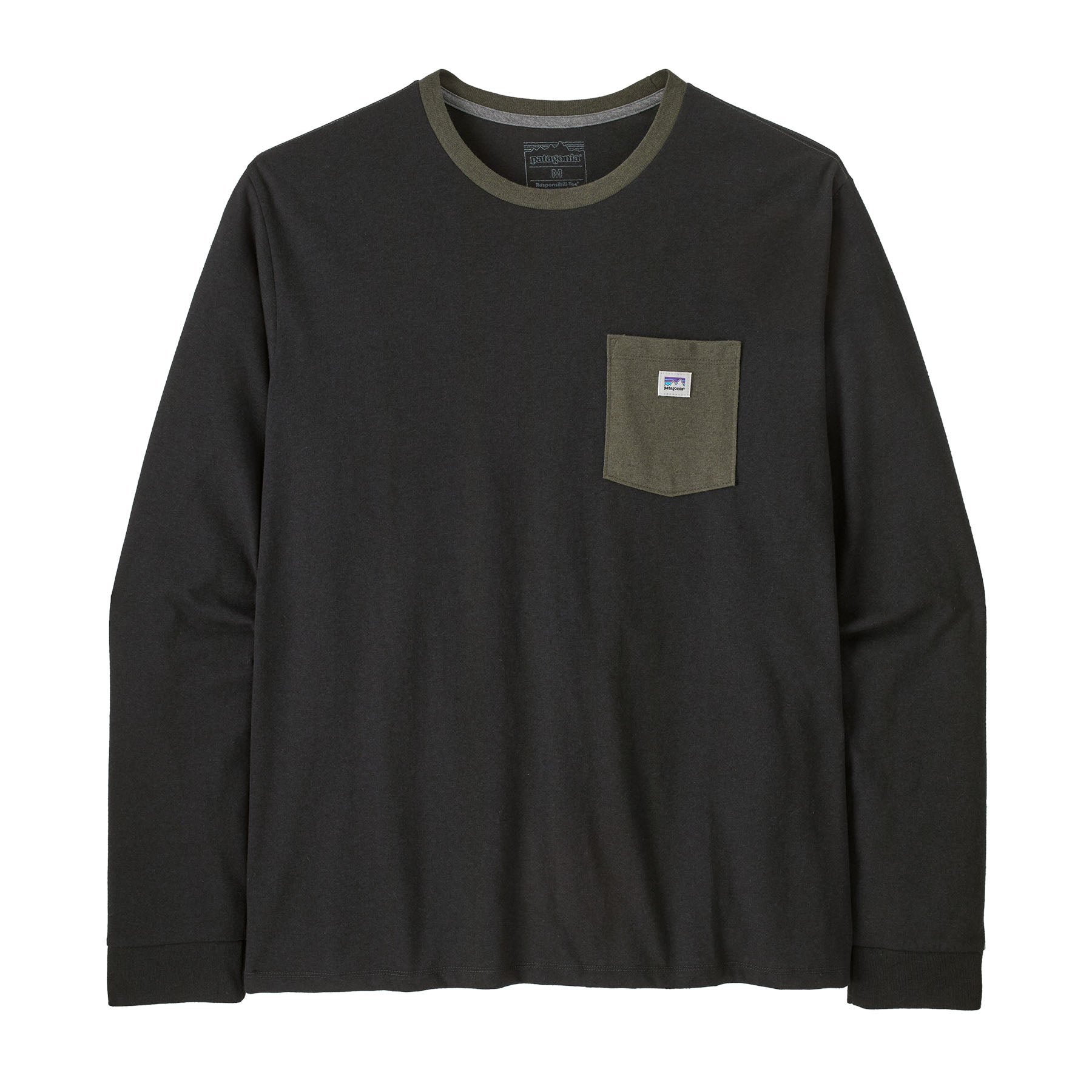 Men's Long-Sleeved Shop Sticker Pocket Responsibili-Tee®