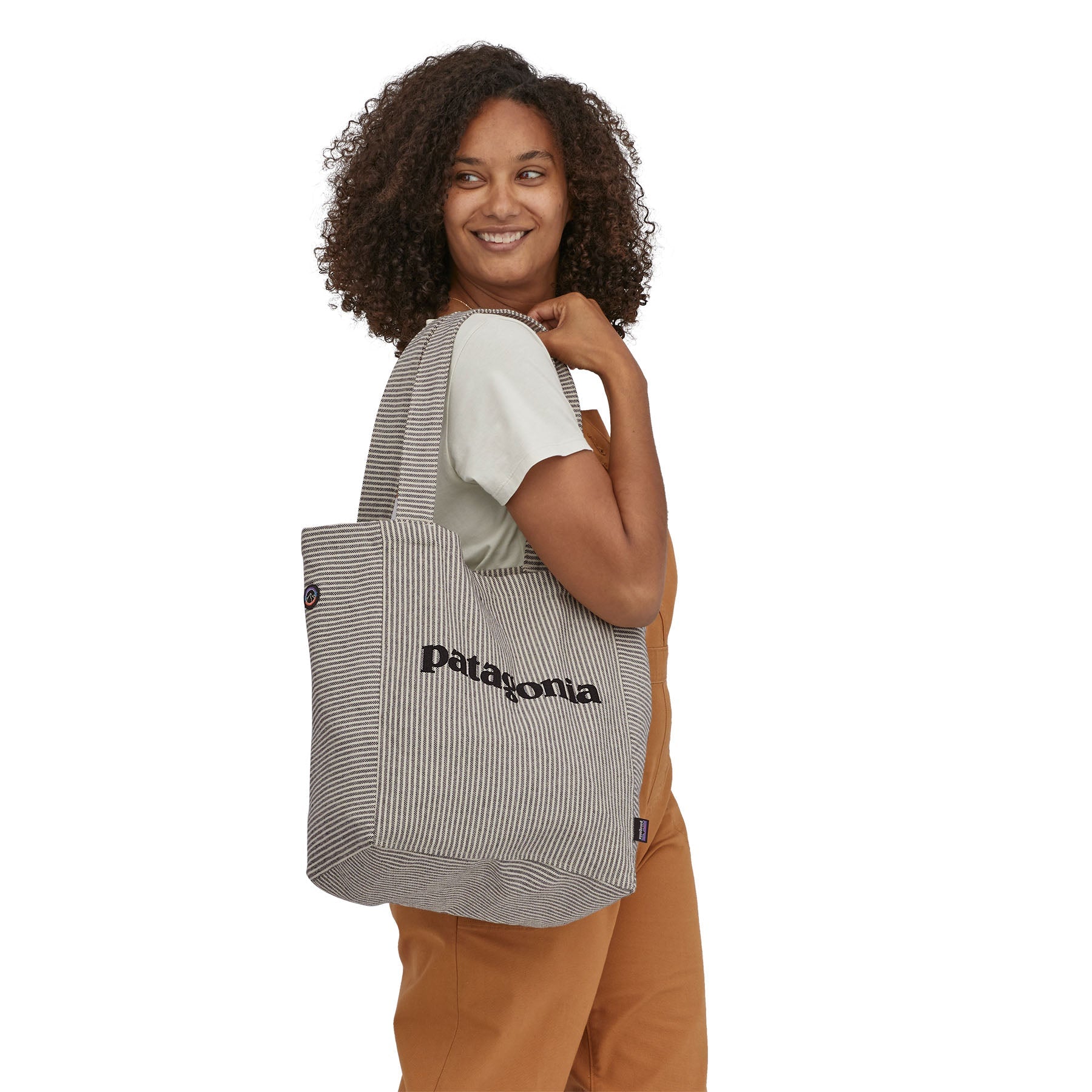 Patagonia Recycled Market Tote Fitz Roy Icon Farrier Stripe