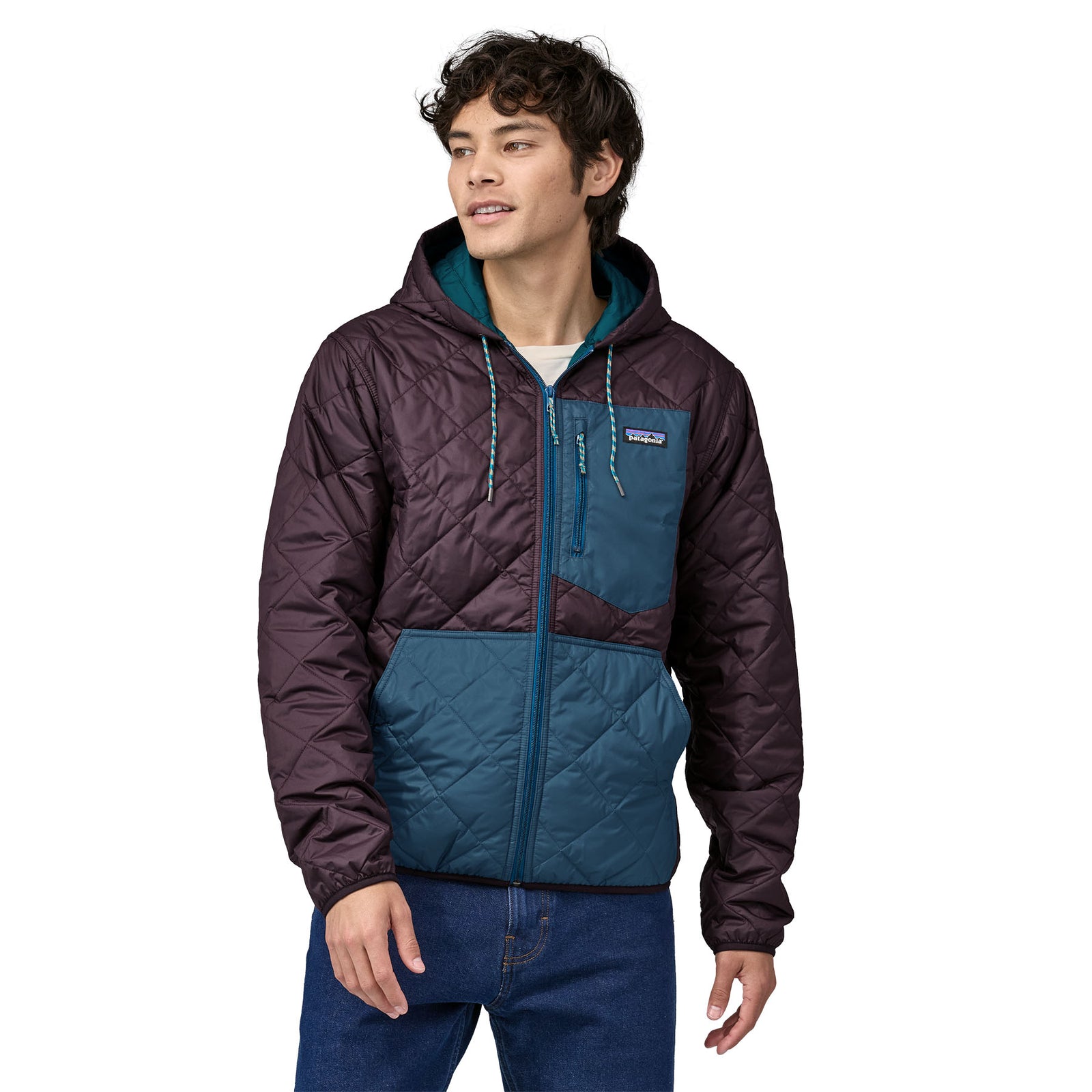 Patagonia Men's Diamond Quilted Bomber Hoody Obsidian Plum