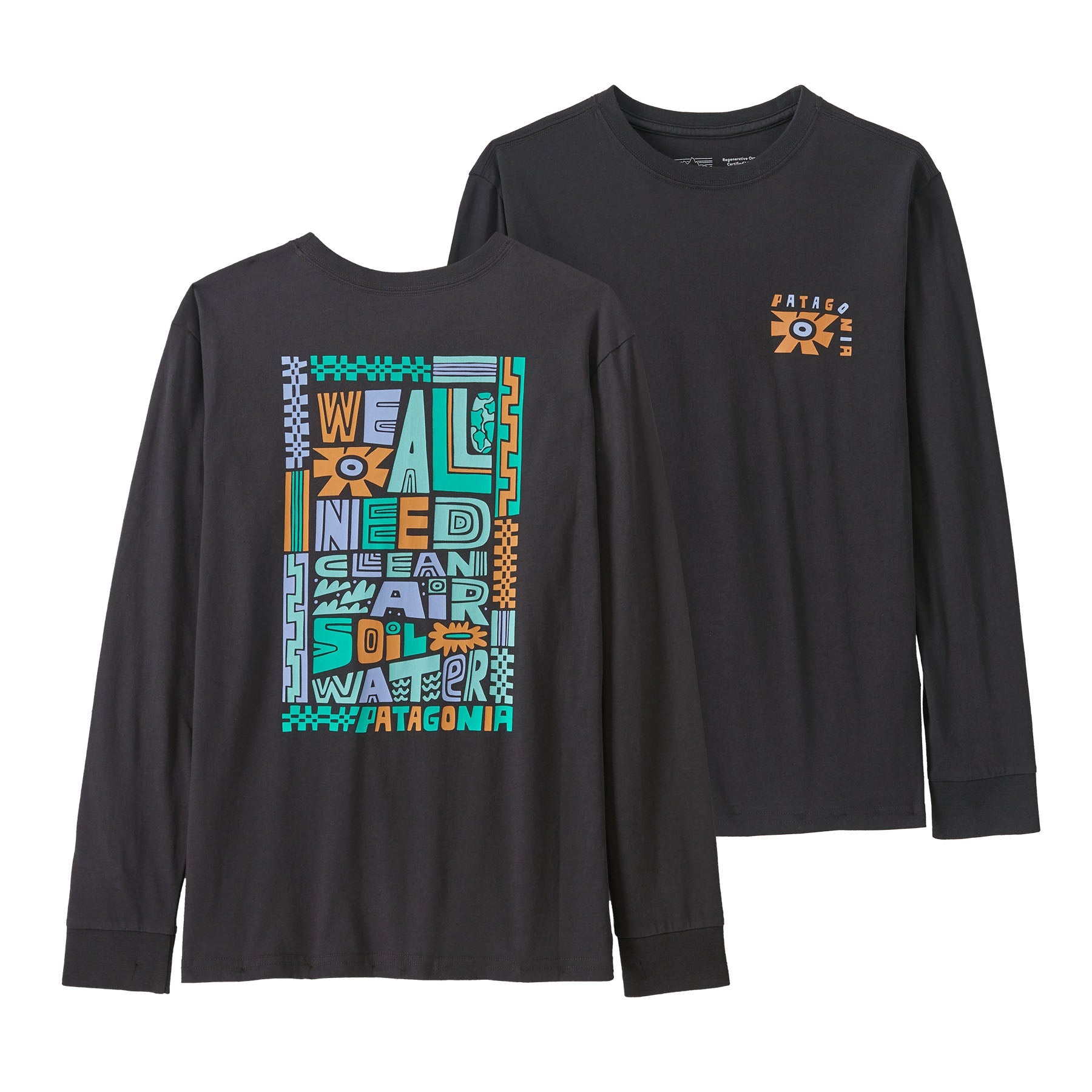 Kids' Long-Sleeved Regenerative Organic Certified™ Cotton Graphic T-Shirt