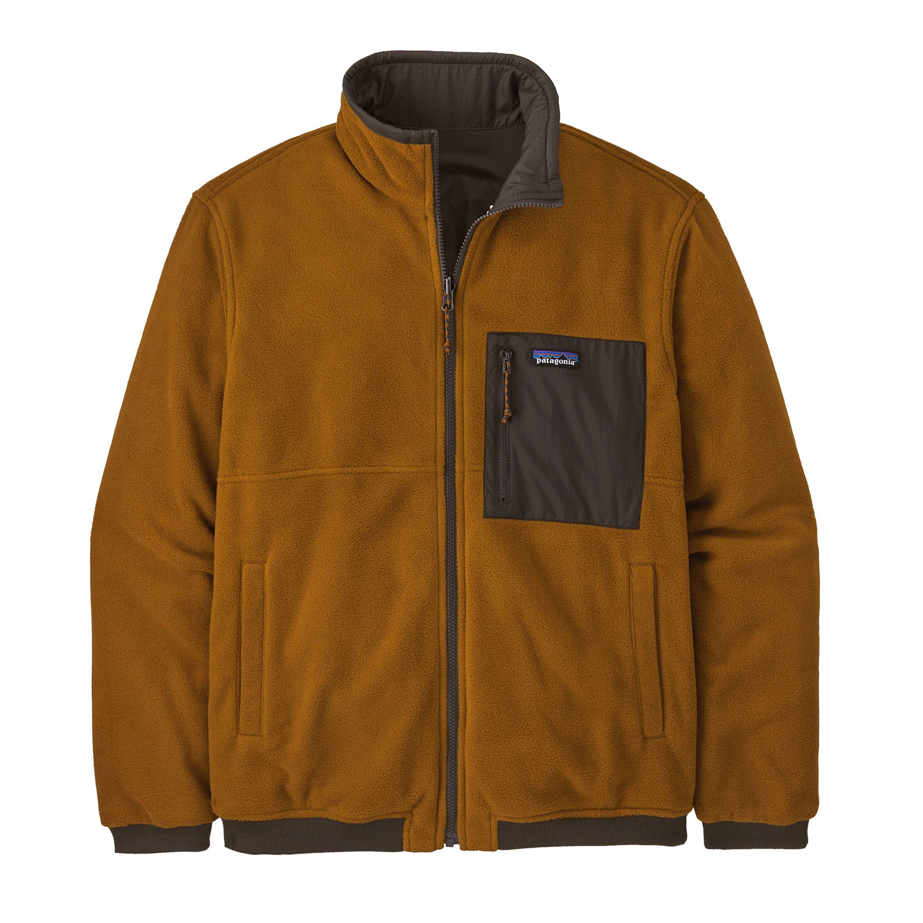 Patagonia Men s Reversible Shelled Microdini Fleece Jacket Dark Walnut