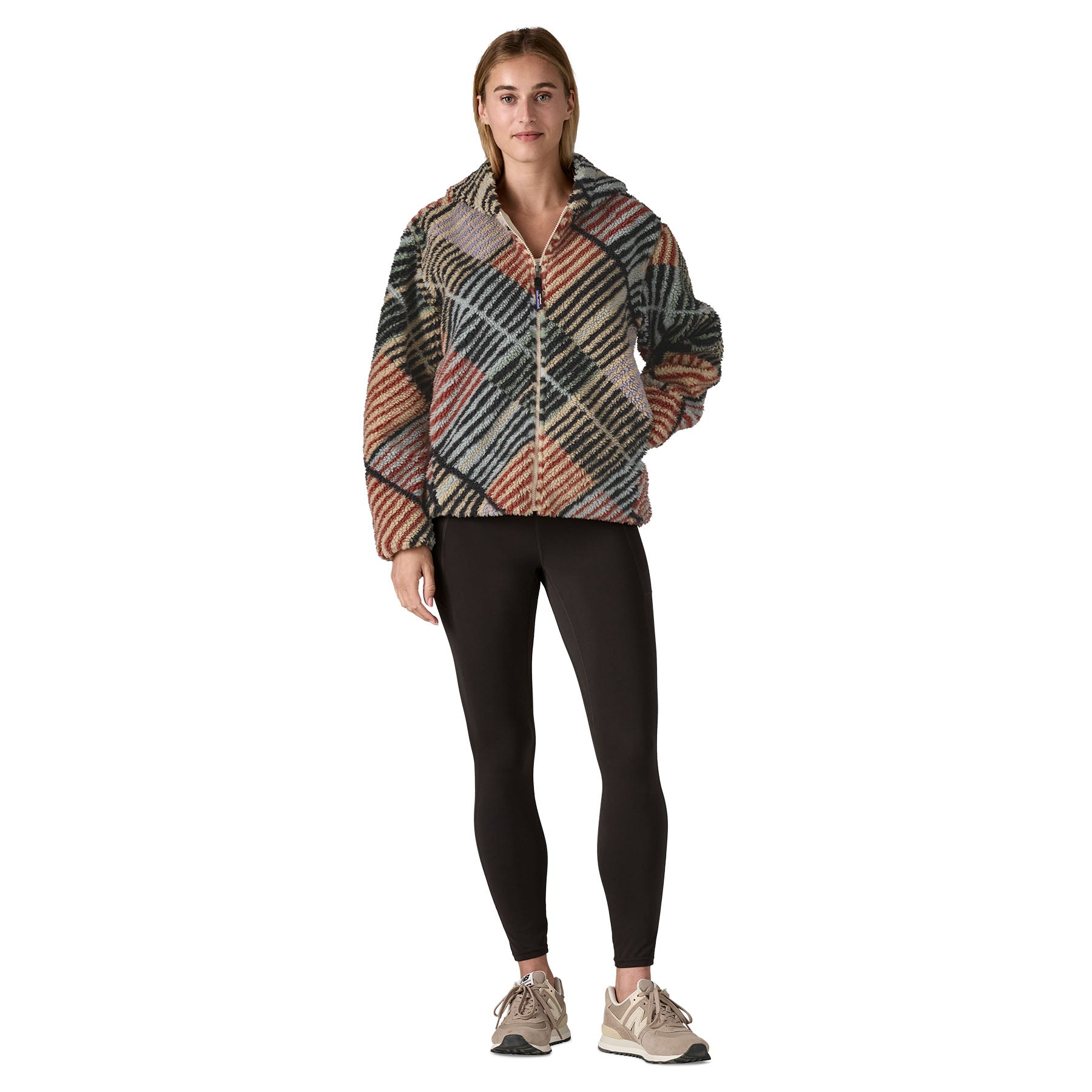 Patagonia Women's Lunar Dusk Fleece Hoody - Rainfall Quilt: Dark