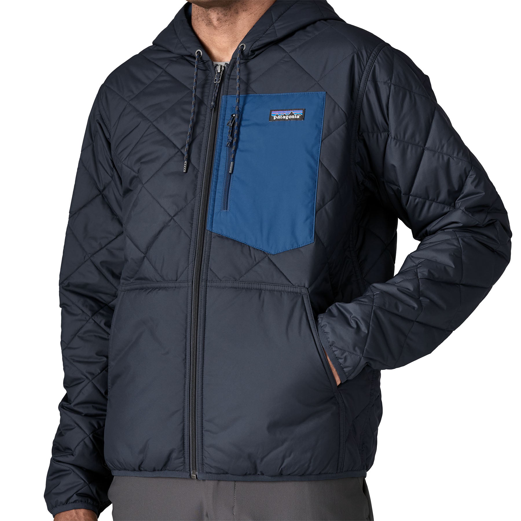 Patagonia Men's Diamond Quilted Bomber Insulated Hoody - Blue Sage