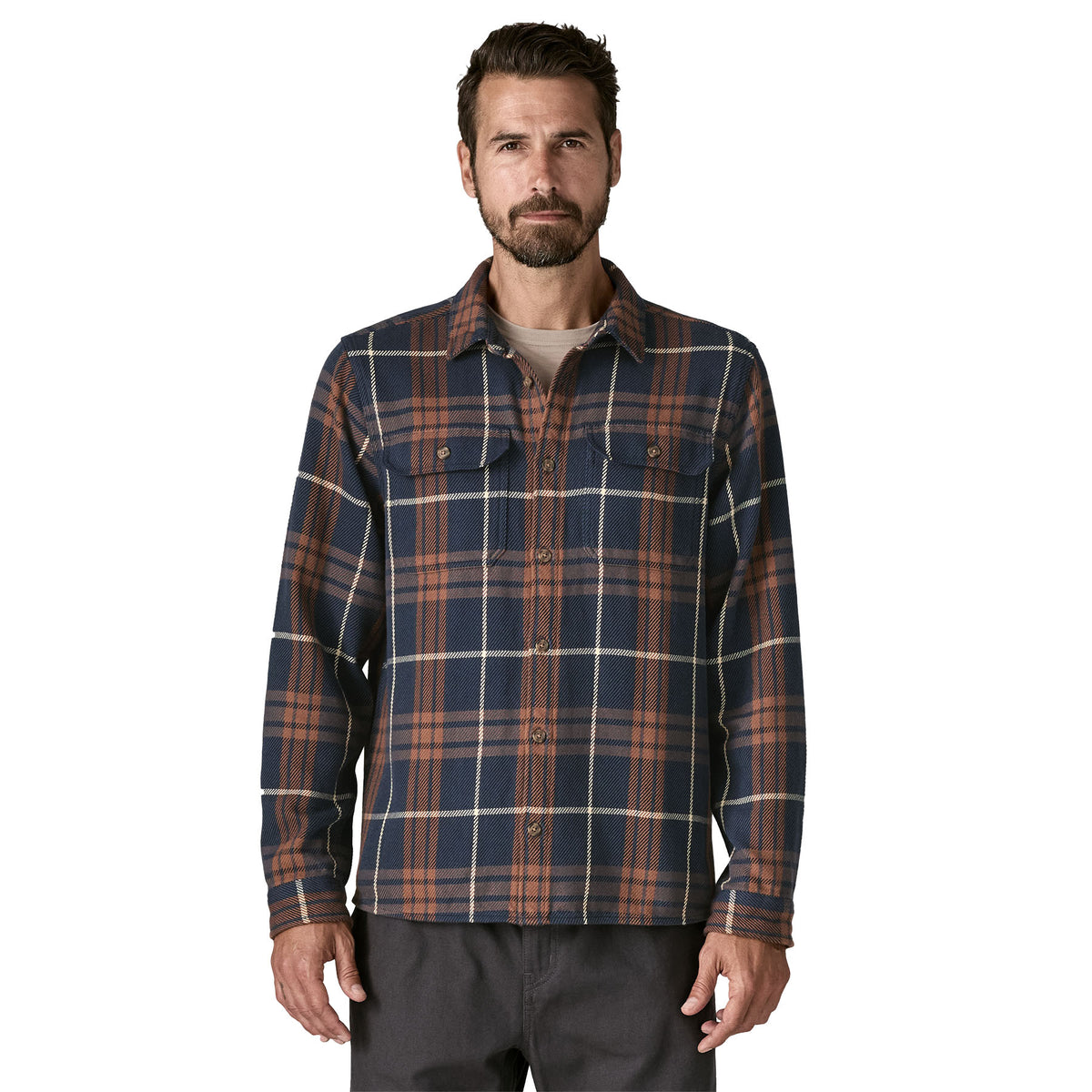 Patagonia Men's Fjord Loft Thick Flannel Shirt - Netted: Sunken Blue