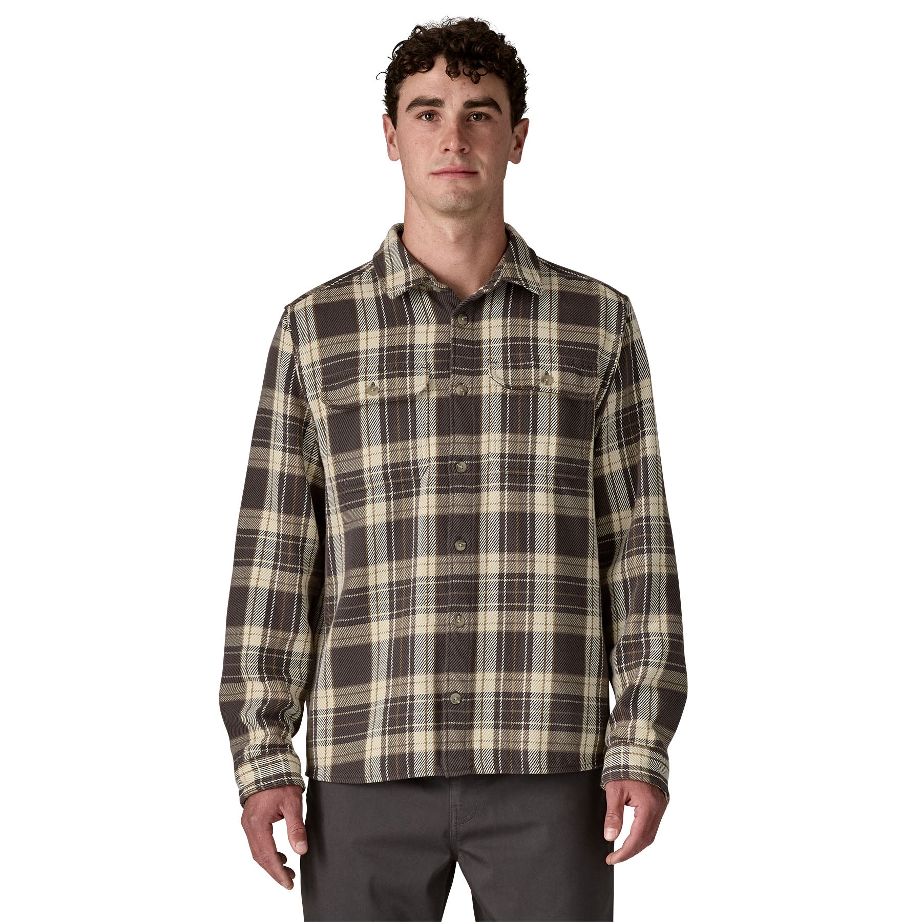 Patagonia Men's Fjord Loft Thick Flannel Shirt - Sculptor: Ink Black