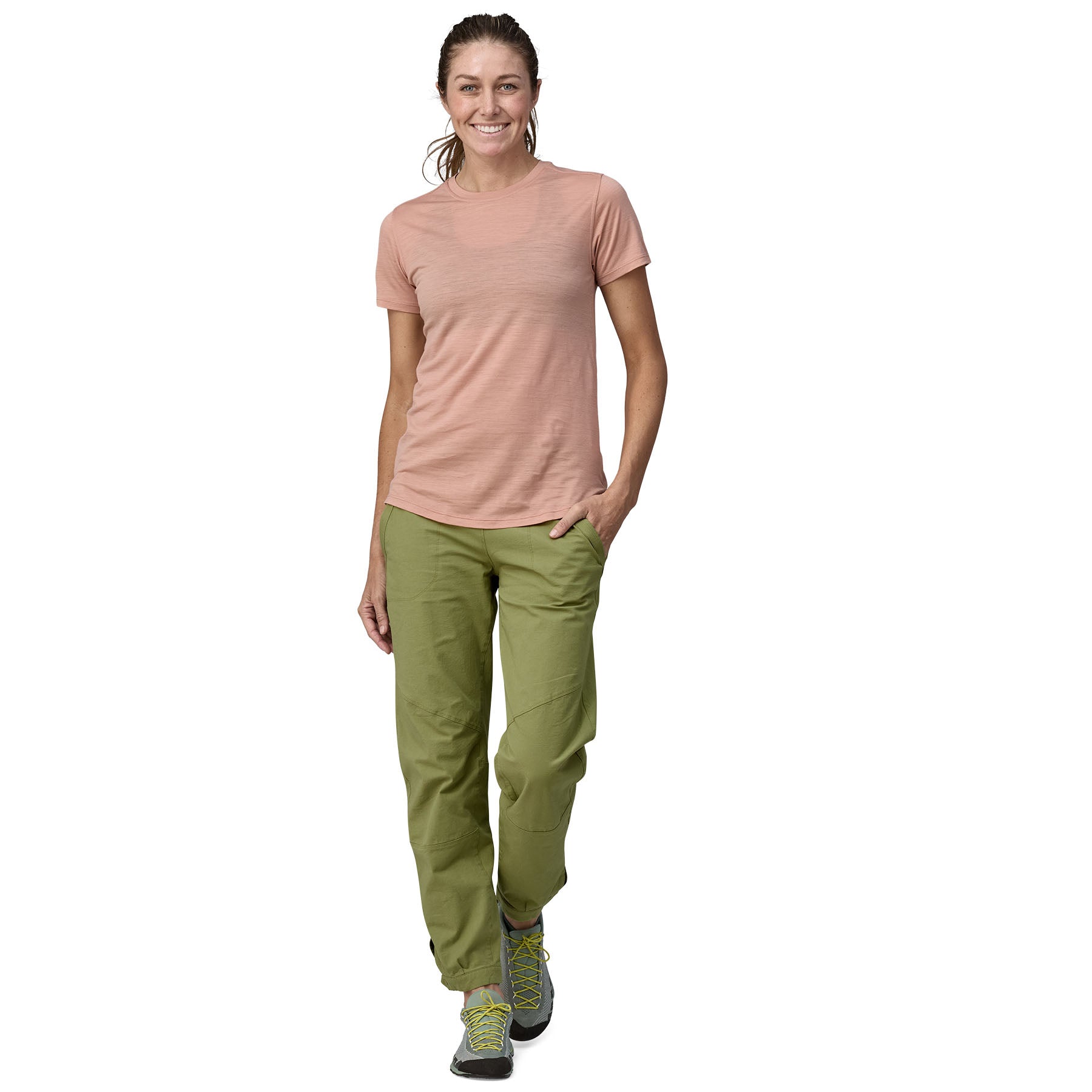 Patagonia Women's Caliza Rock Climbing Pants Short Buckhorn Green