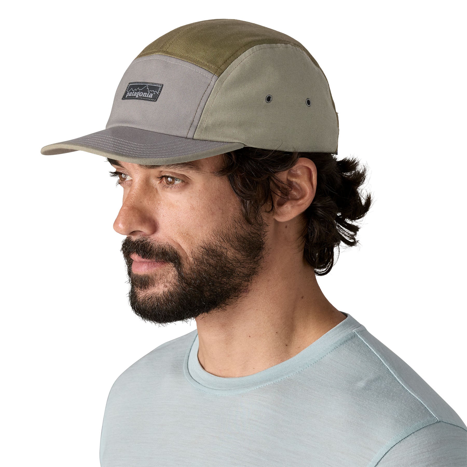 Patagonia Graphic Maclure Five-Panel Hat - P-6 Label: Birch White