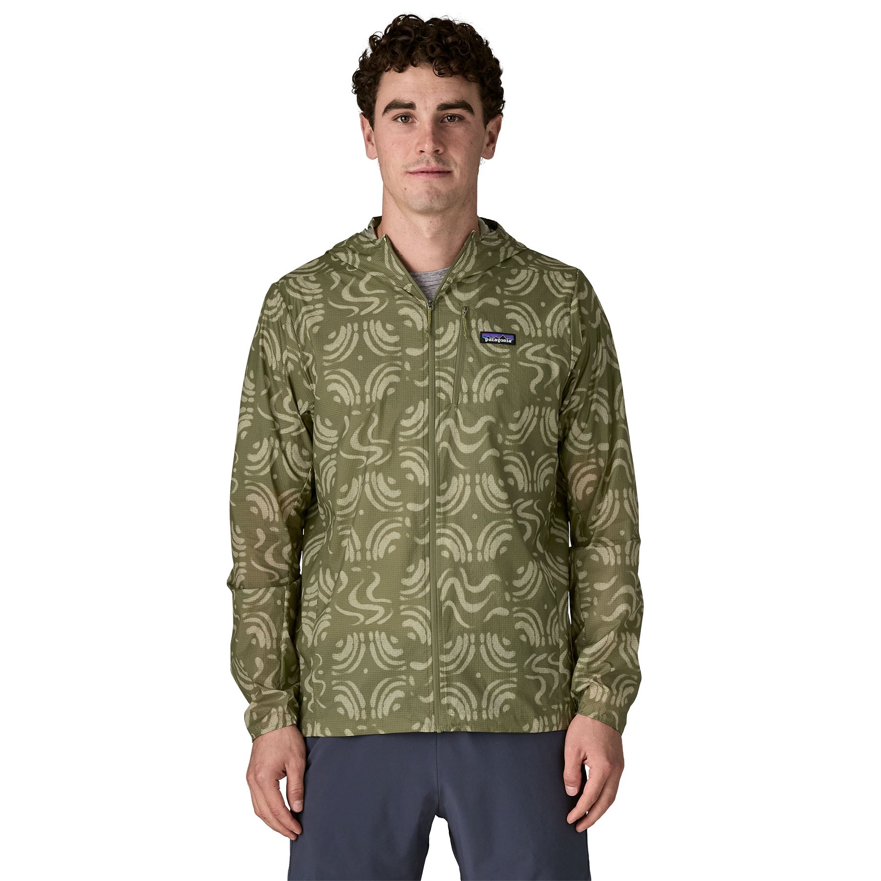 Patagonia Men's Houdini® Windbreaker Jacket - Sand Waves: Caper Green