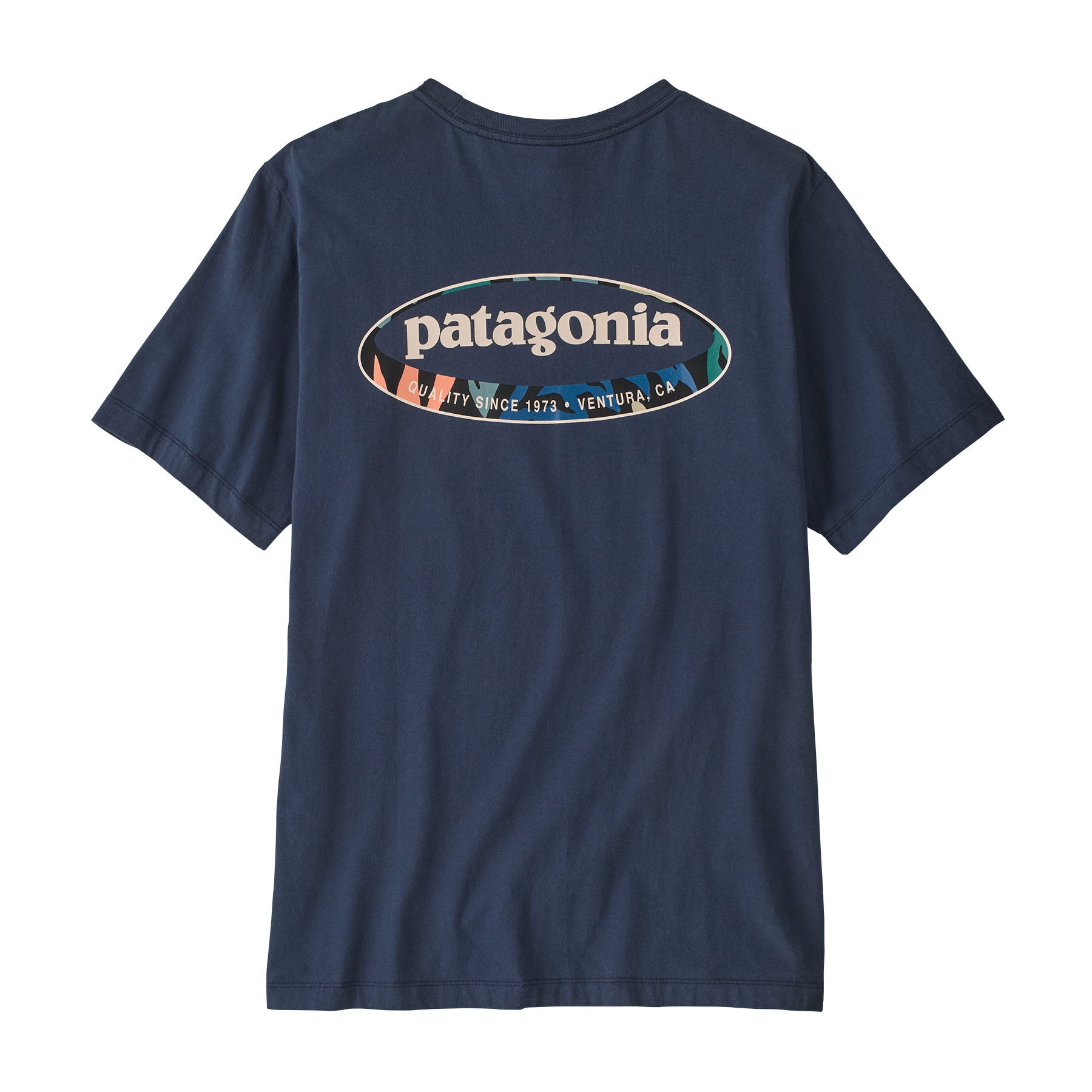 Patagonia Men's '95 Oval Logo T-Shirt - New Navy: Kaleido