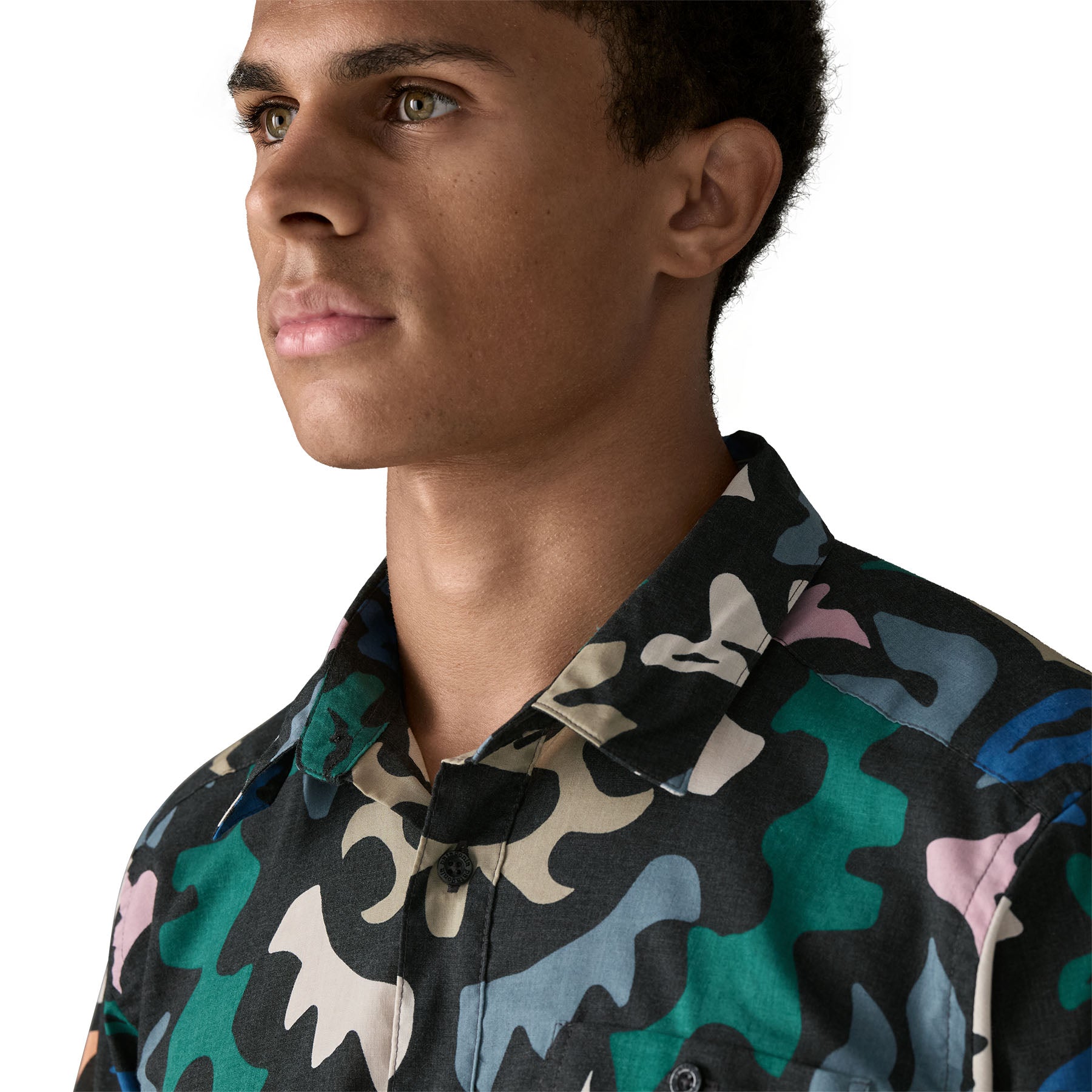 シャツ Patagonia MS GO TO SHIRT Kaleido: Black Patagonia Men's Go-To Lightweight Button Down Shirt - Kaleido: Black