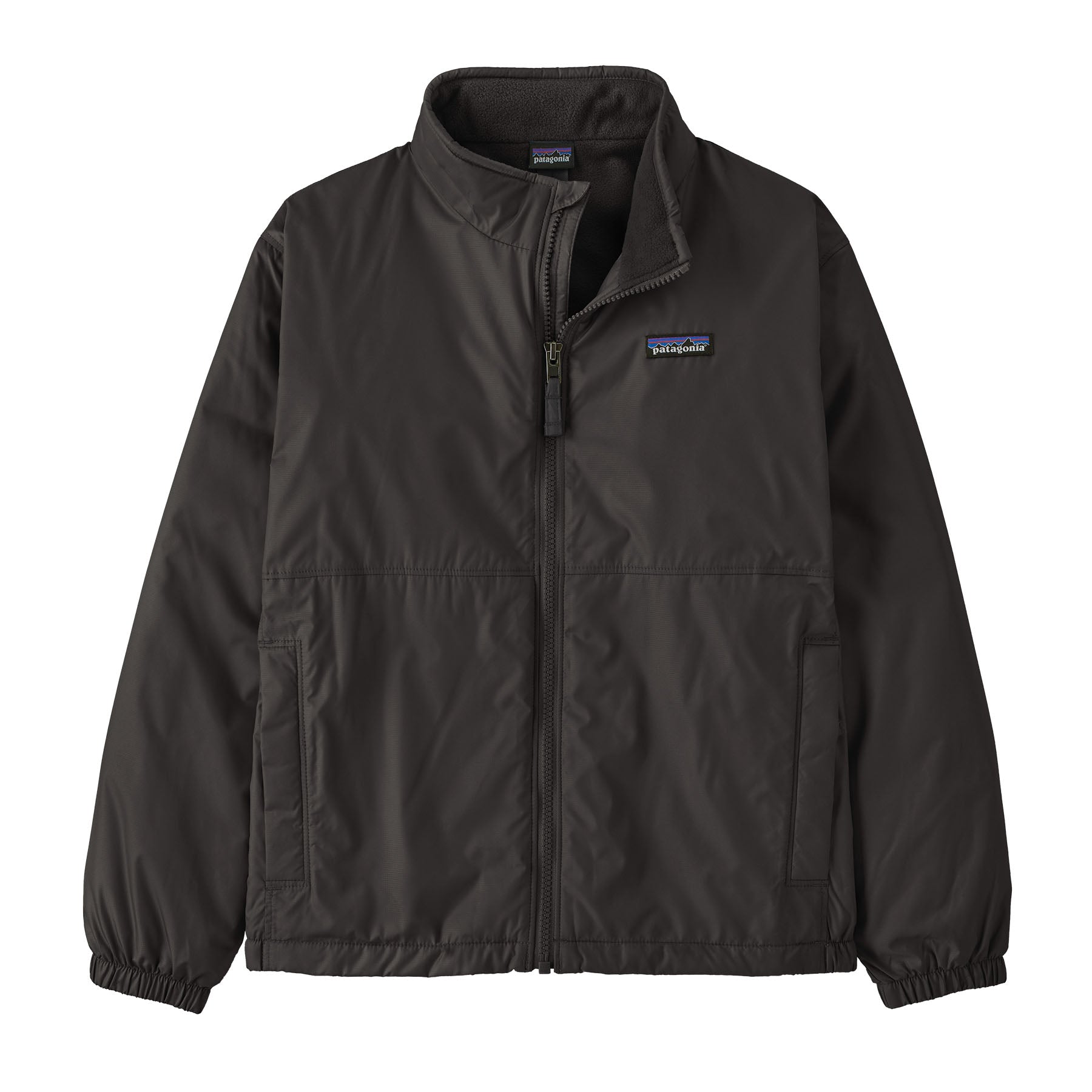 Patagonia Kids' Fleece Lined Windbreaker Jacket - Black