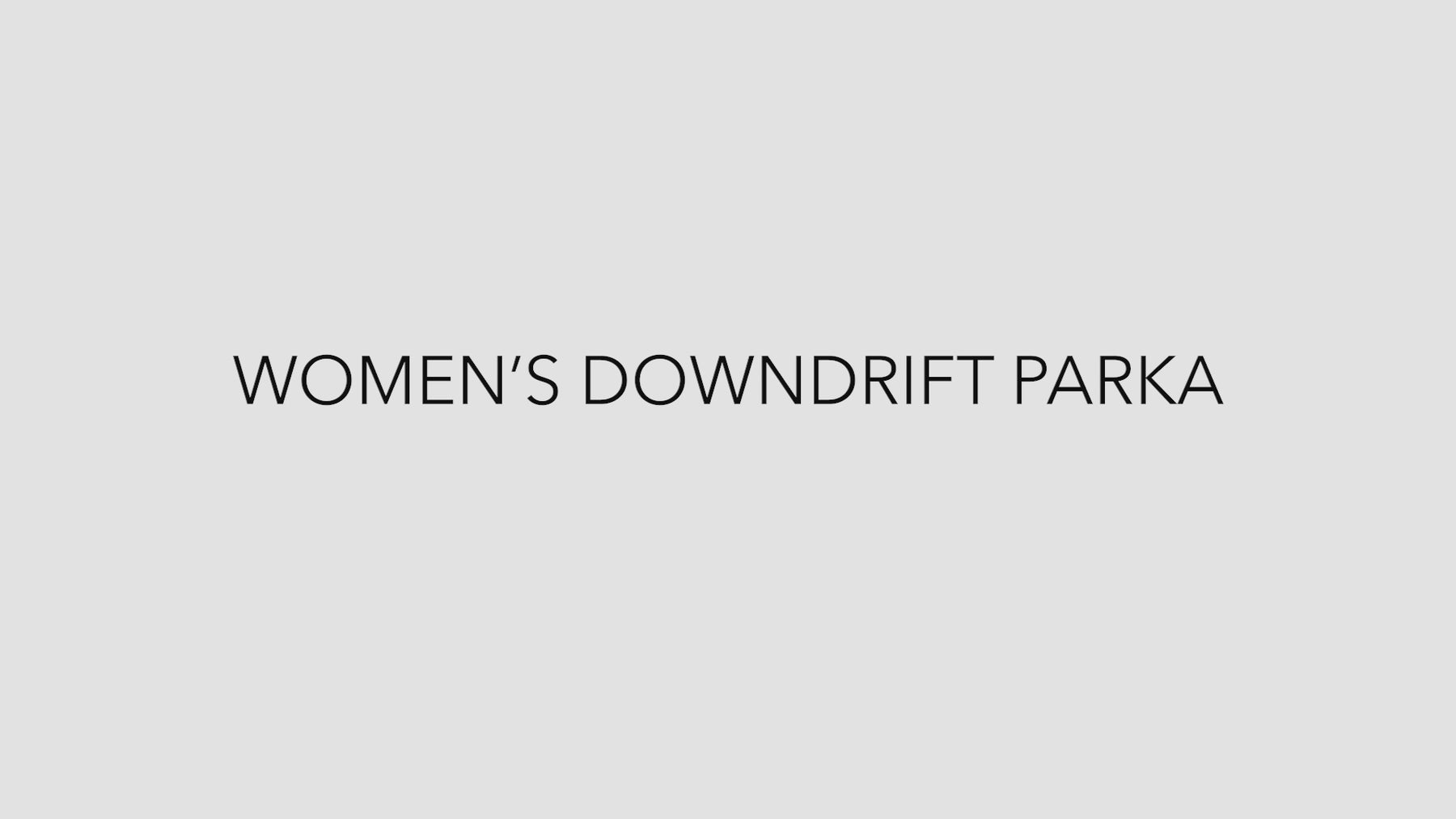 Patagonia Women's Downdrift Insulated Parka Black
